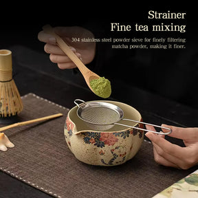 2-8PCS Japanese Flint Red Matcha Set: Bamboo Whisk, Bowl, Box – Exquisite Tea Tools Gift