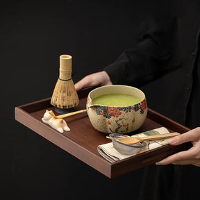 2-8PCS Japanese Flint Red Matcha Set: Bamboo Whisk, Bowl, Box – Exquisite Tea Tools Gift