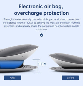 elektrische rugmassager, lumbar massager, luchttractie rugmassager, elektrische rugtrainer, warmte vibratiemassage, tractie lendensteun, USB rugmassage apparaat, rugpijn verlichting apparaat, houding verbeteren, Dynamische massage